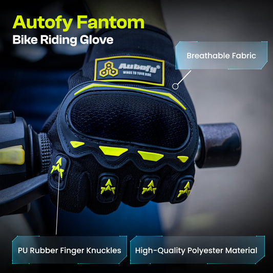 Autofy FANTOM Bike Riding Gloves (Neon Green)
