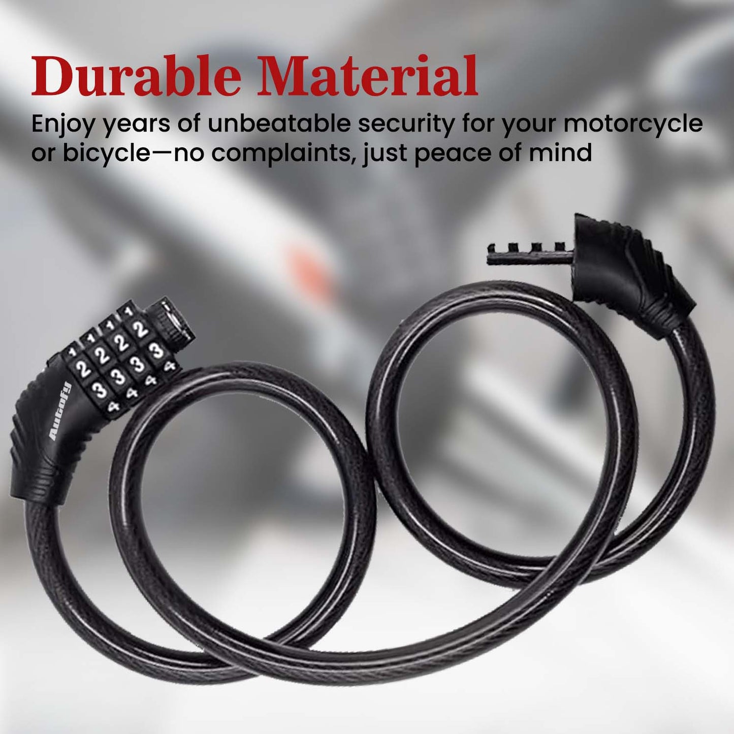 Autofy 4 Digit Number Helmet Lock 12mm Thickness Multipurpose Resettable Combination