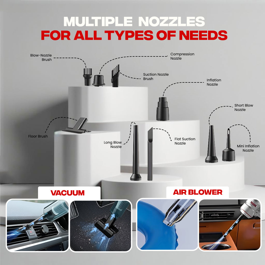 Autofy Storm 3 Ultra Powerful - Fully Wireless Car Vacuum Cleaner Air Blower - BLDC Motor - 18000PA 3.5X More Suction Power