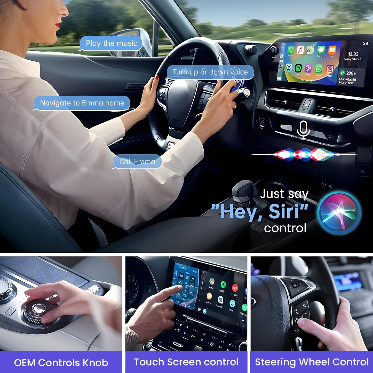 Autofy K1 Wireless Carplay Adapter & Android Auto with USB Type A & Type C Ports | Works Only With Cars having Wired Car play
