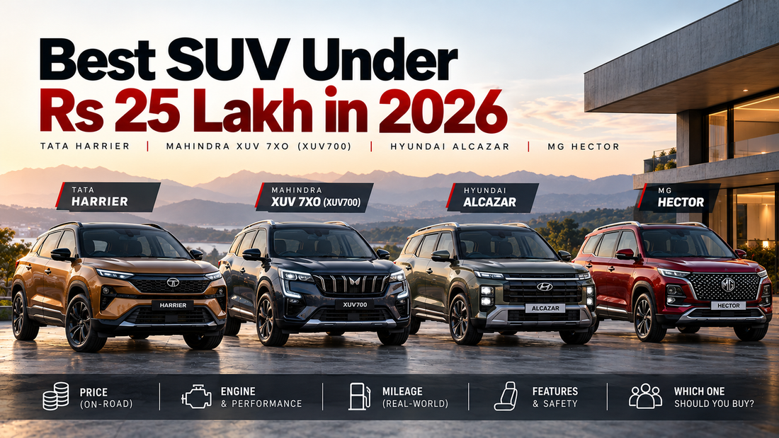Tata Harrier vs Mahindra XUV 7XO (XUV700) vs Hyundai Alcazar vs MG Hector: Best SUV Under Rs 25 Lakh in 2026