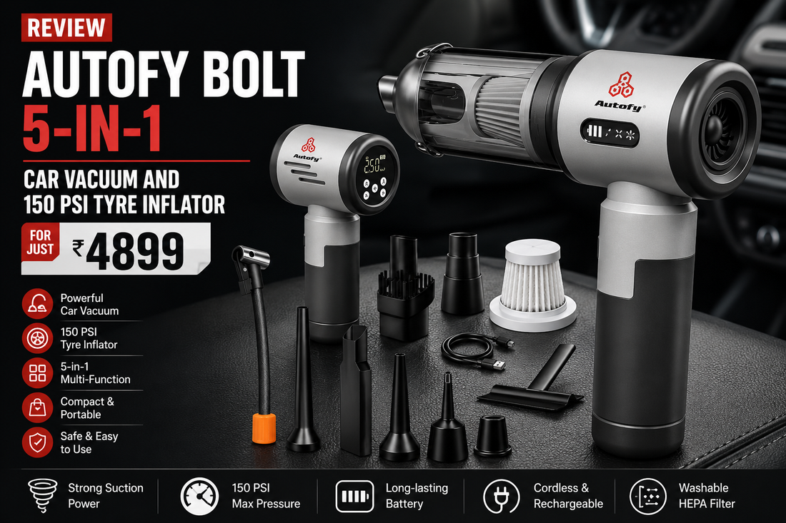 Autofy Bolt 5-in-1 Review: Car Vacuum and 150 PSI Tyre Inflator for Rs 4899
