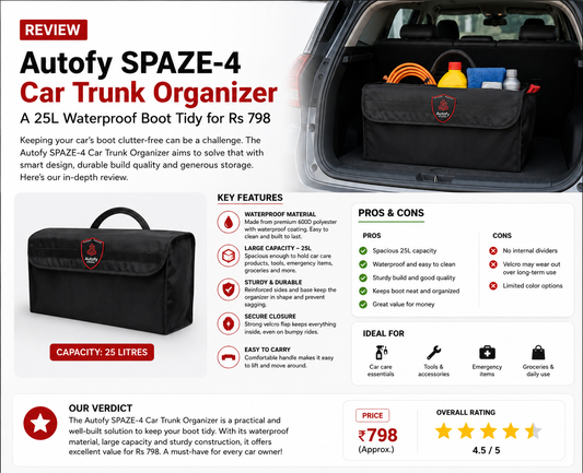 Autofy SPAZE-4 Car Trunk Organizer Review: A 25L Waterproof Boot Tidy for Rs 798