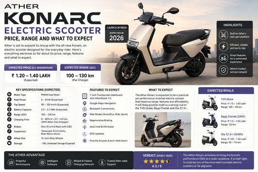Ather Konarc Electric Scooter: Price, Range and What to Expect