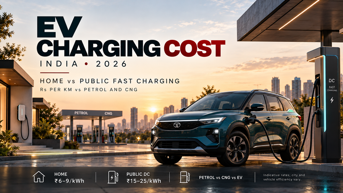 EV Charging Cost in India 2026: Home vs Public Fast Charging, Rs Per Km vs Petrol and CNG