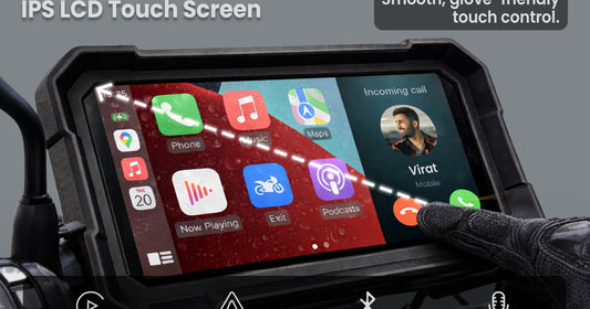 Autofy Motoplay waterproof 5 inch bike navigation screen with wireless CarPlay and Android Auto