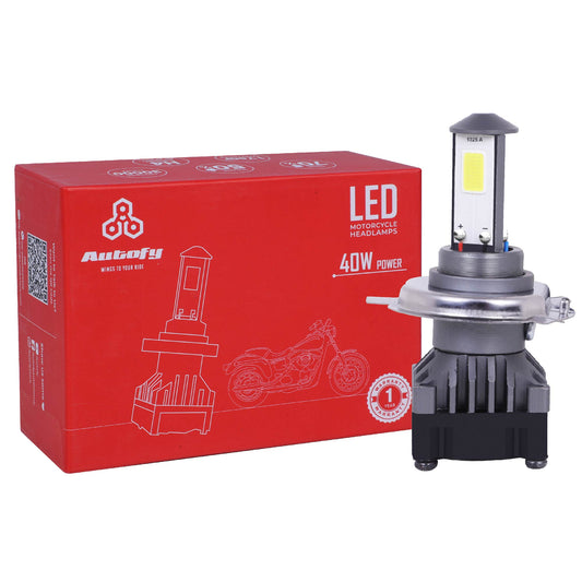 Autofy NightHawk 40W Powerful H4 LED Headlight Bulb for Bikes