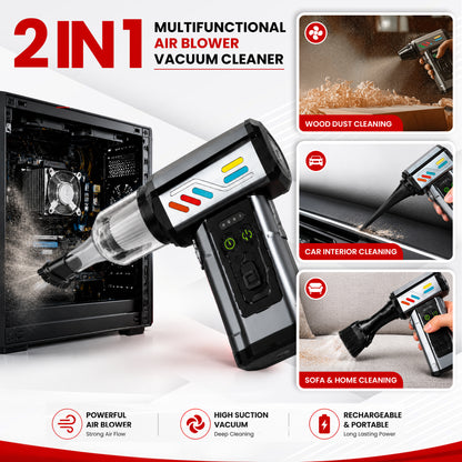 Autofy MAG-I Cordless Turbo Fan Air Duster - Vacuum Cleaner - Powerful 140000 RPM 8000mAH Battery