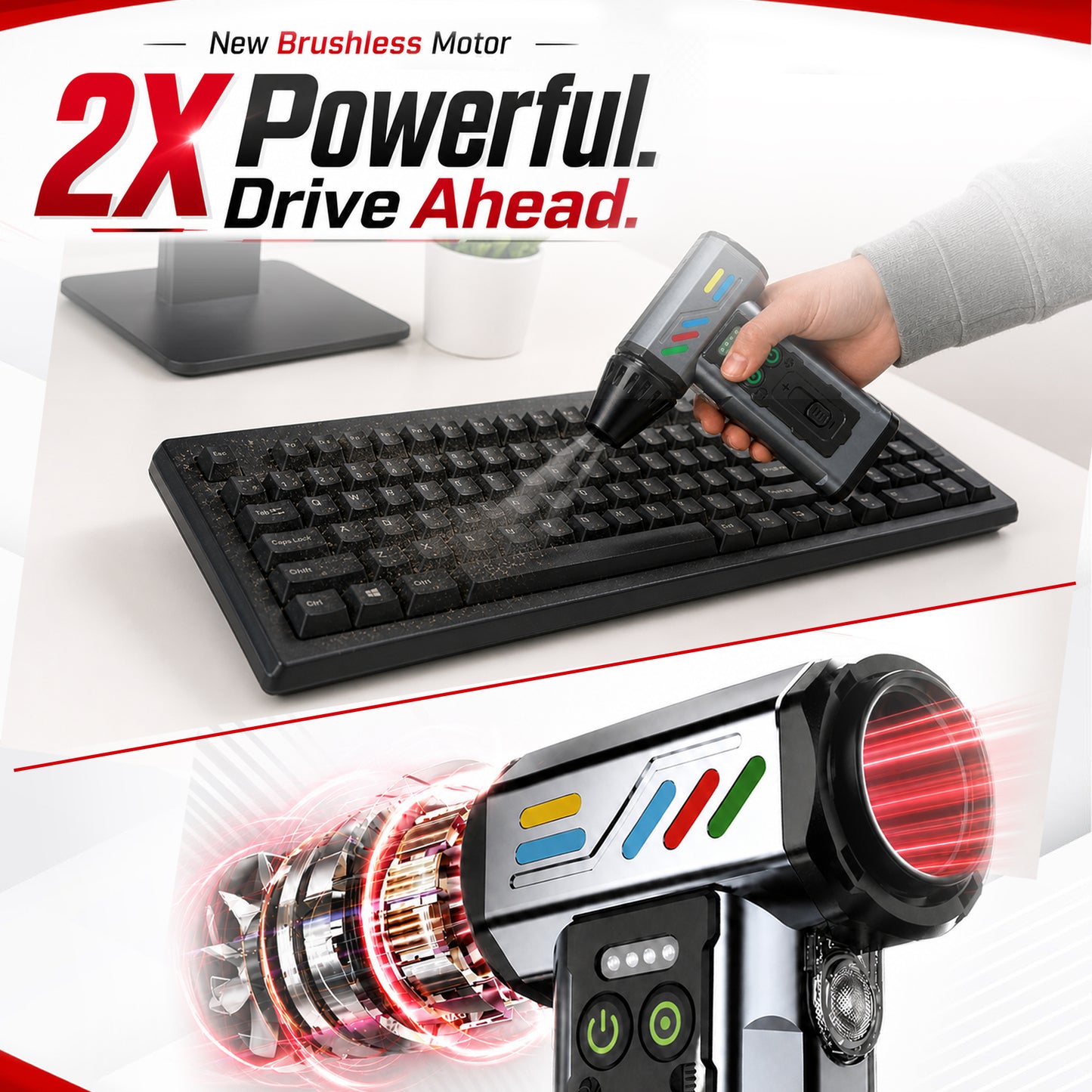 Autofy MAG-I Cordless Turbo Fan Air Duster - Vacuum Cleaner - Powerful 140000 RPM 8000mAH Battery