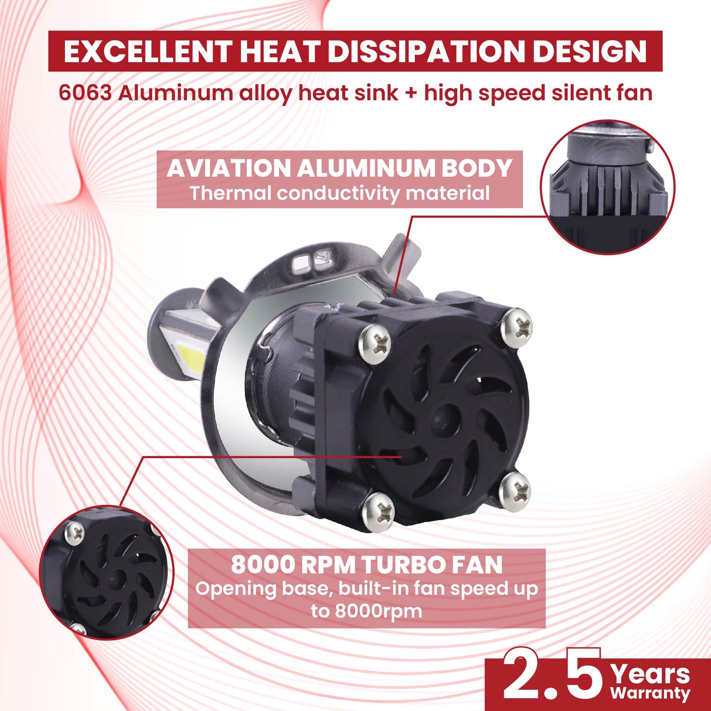 Autofy NightHawk 40W Powerful H4 LED Headlight Bulb for Bikes