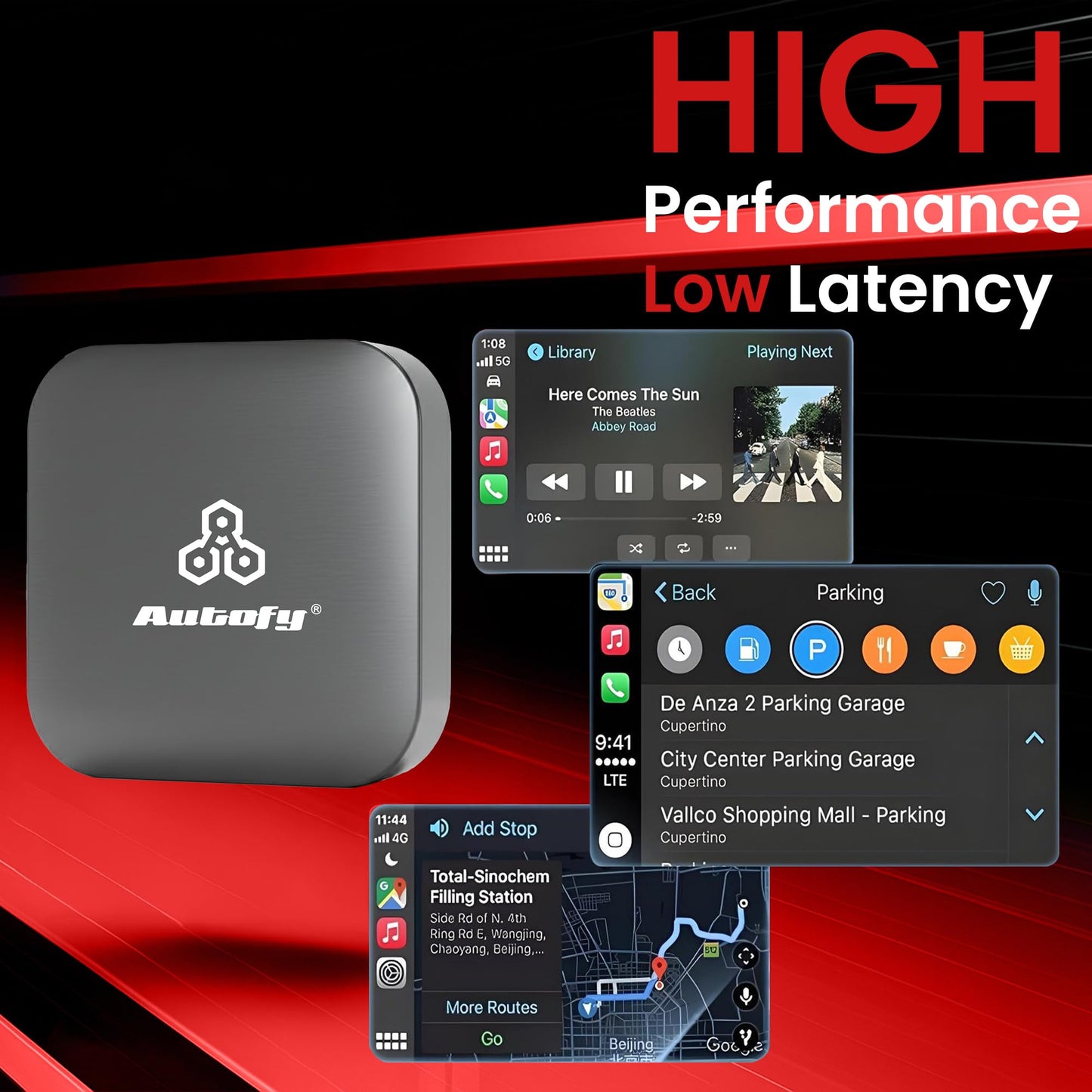 Autofy K713C 4GB RAM 32GB Storage with PlayStore *Download Unlimited Apps* Video Box Wireless Carplay Adapter Works Only With Cars having Wired Car play