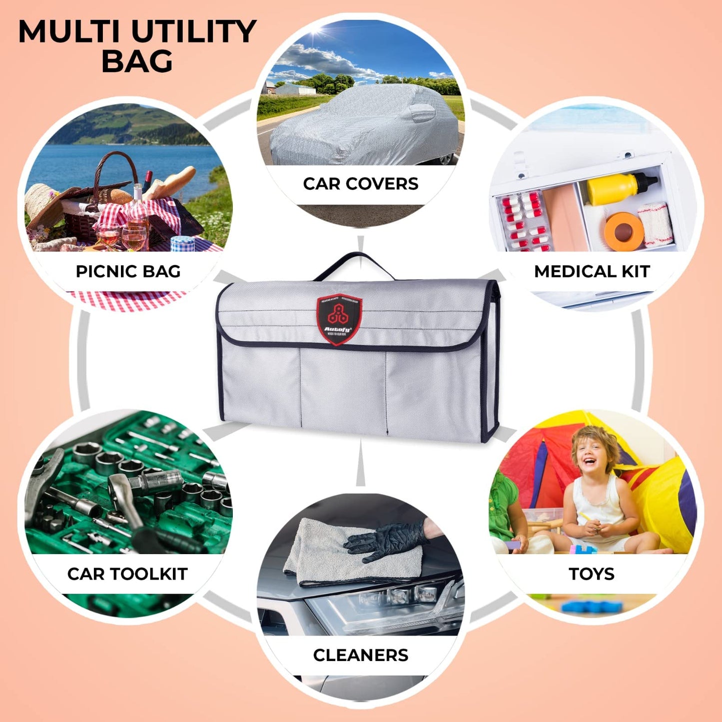 Autofy SPAZE-5 Car Trunk Organizer [Large; Silver]