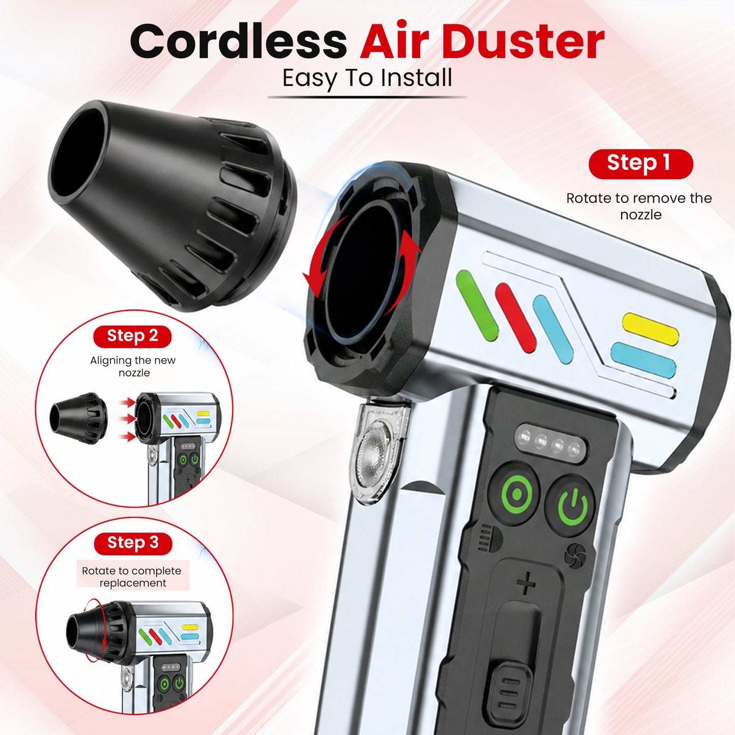 Autofy MAG-I Cordless Turbo Fan Air Duster - Vacuum Cleaner - Powerful 140000 RPM 8000mAH Battery