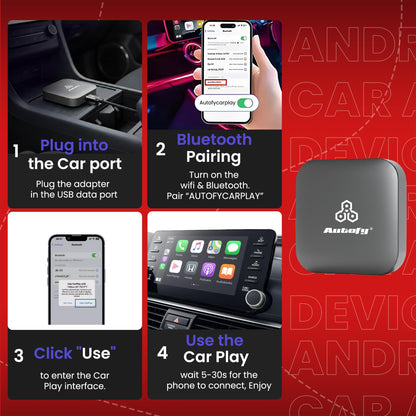 Autofy K713C 4GB RAM 32GB Storage with PlayStore *Download Unlimited Apps* Video Box Wireless Carplay Adapter Works Only With Cars having Wired Car play