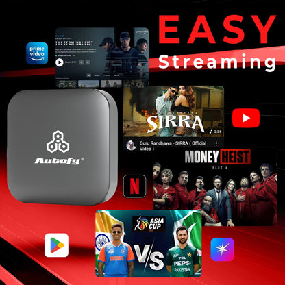 Autofy K713C 4GB RAM 32GB Storage with PlayStore *Download Unlimited Apps* Video Box Wireless Carplay Adapter Works Only With Cars having Wired Car play