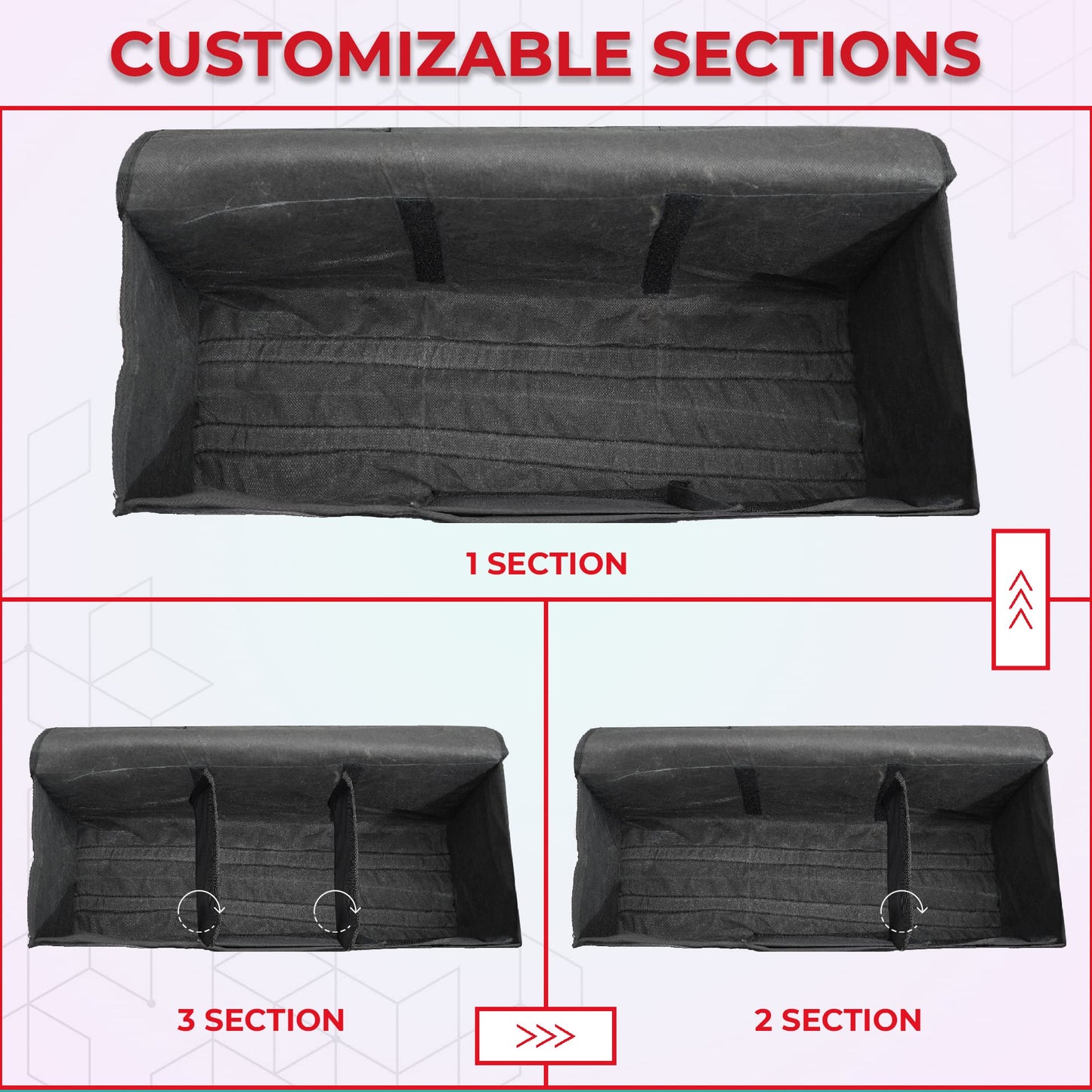 Autofy SPAZE-3 Car Trunk Organizer [Large; Black]