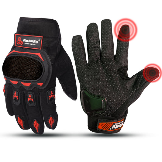 Autofy FANTOM Bike Riding Gloves (Red & Black)