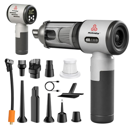 Autofy Bolt 5-in-1 Wireless Car Vacuum Cleaner & Tyre Inflator 18000Pa suction, 150 PSI inflator