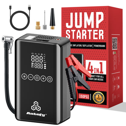 Autofy VoltX Car Jump Starter & Car Tyre Inflator Pump 150PSi - for All Cars Sedan SUV Hatchback