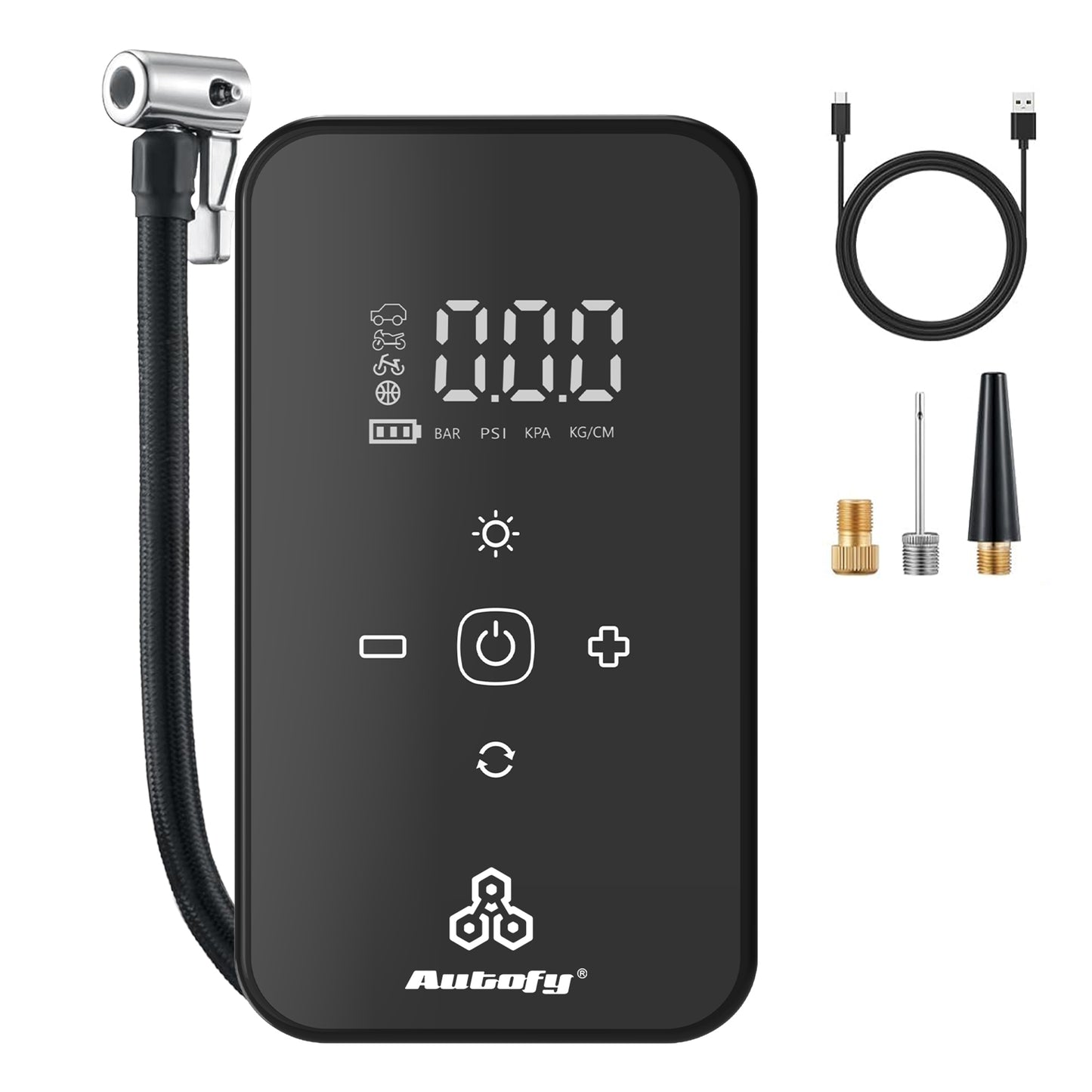Autofy AirBit Dual Power Mode Battery & Corded 140PSI Car Tyre Inflator Pump