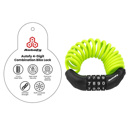 Autofy 4 Digit Number Heavy Duty Wire Cable Lock Anti-Theft Cycle Locks