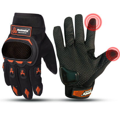 Autofy FANTOM Bike Riding Gloves (Orange & Black)