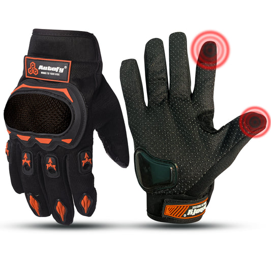 Autofy FANTOM Bike Riding Gloves (Orange & Black)