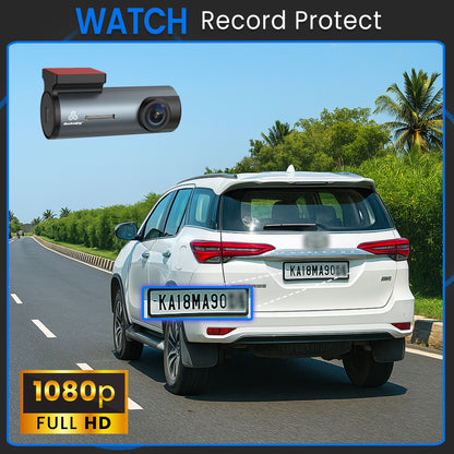 Autofy V30 Car Dash Camera 1080p HD (Front 2MP) with Plug & Play USB & Type-C Fitting