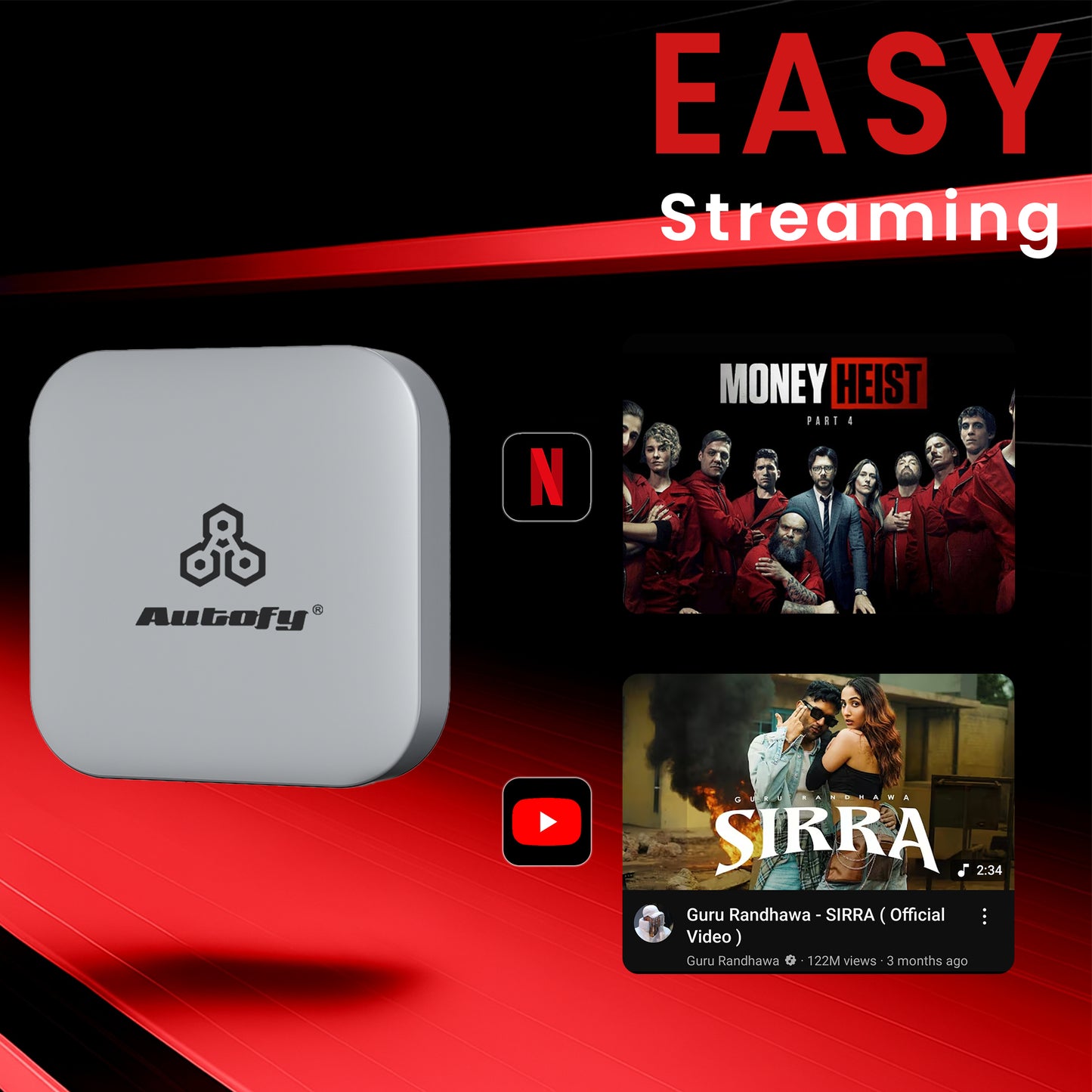 Autofy K713A 2GB RAM 16GB Storage with PlayStore *Download Unlimited Apps* Video Box Wireless Carplay Adapter