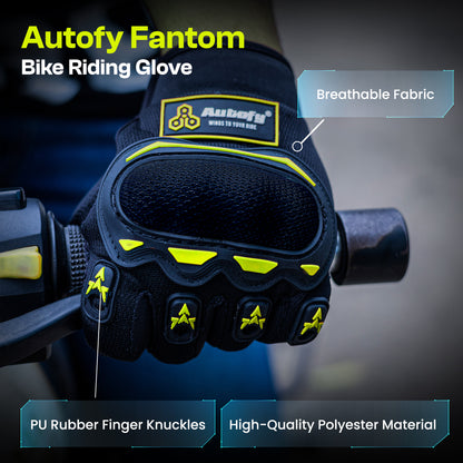 Autofy FANTOM Bike Riding Gloves (Neon Green)