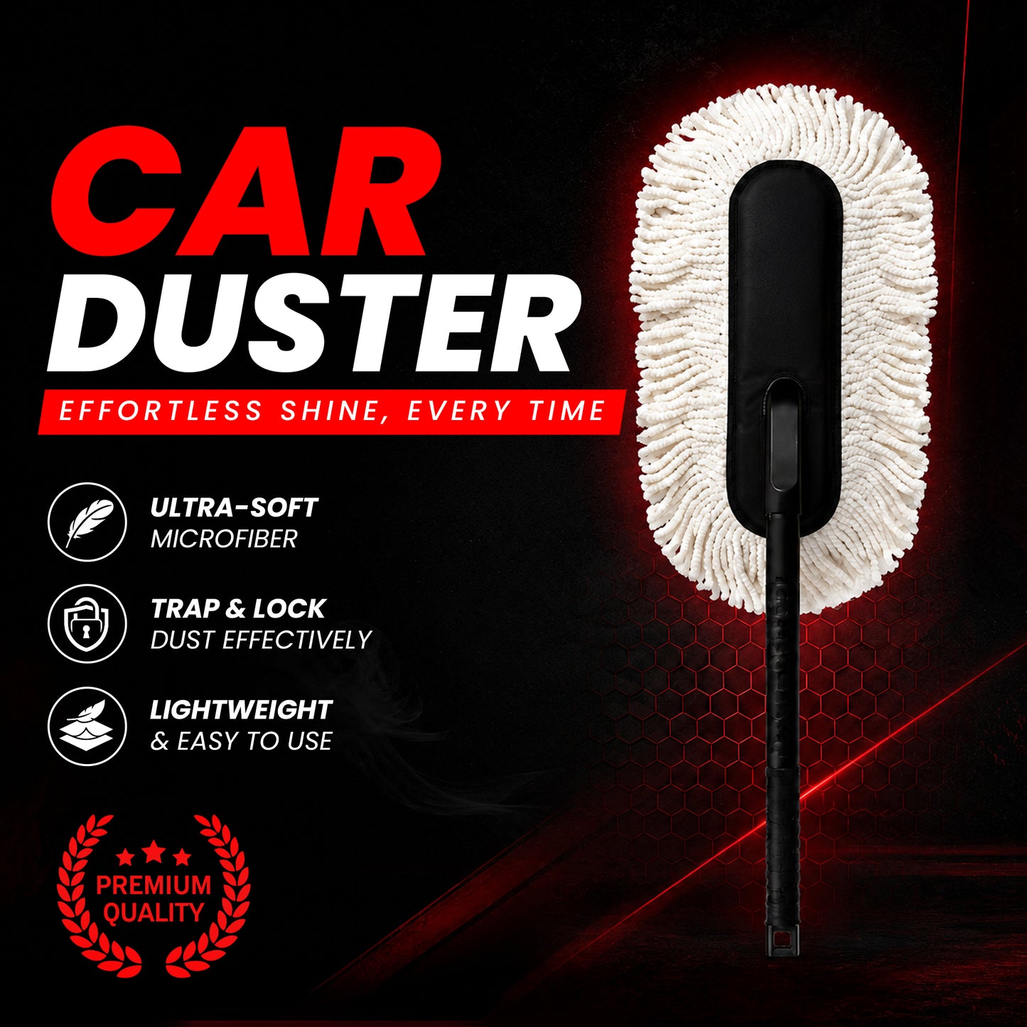 Autofy Car Duster for Car & Bike Wax-Infused Microfiber Fibers Scratch-Free, Anti-Static Dust Removal  One-Swipe Clean for SUV, Sedan, Hatchback Reusable & Washable Ergonomic Handle