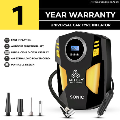 Autofy Sonic AUTO Cut Digital Car Tyre Inflator 150PSi