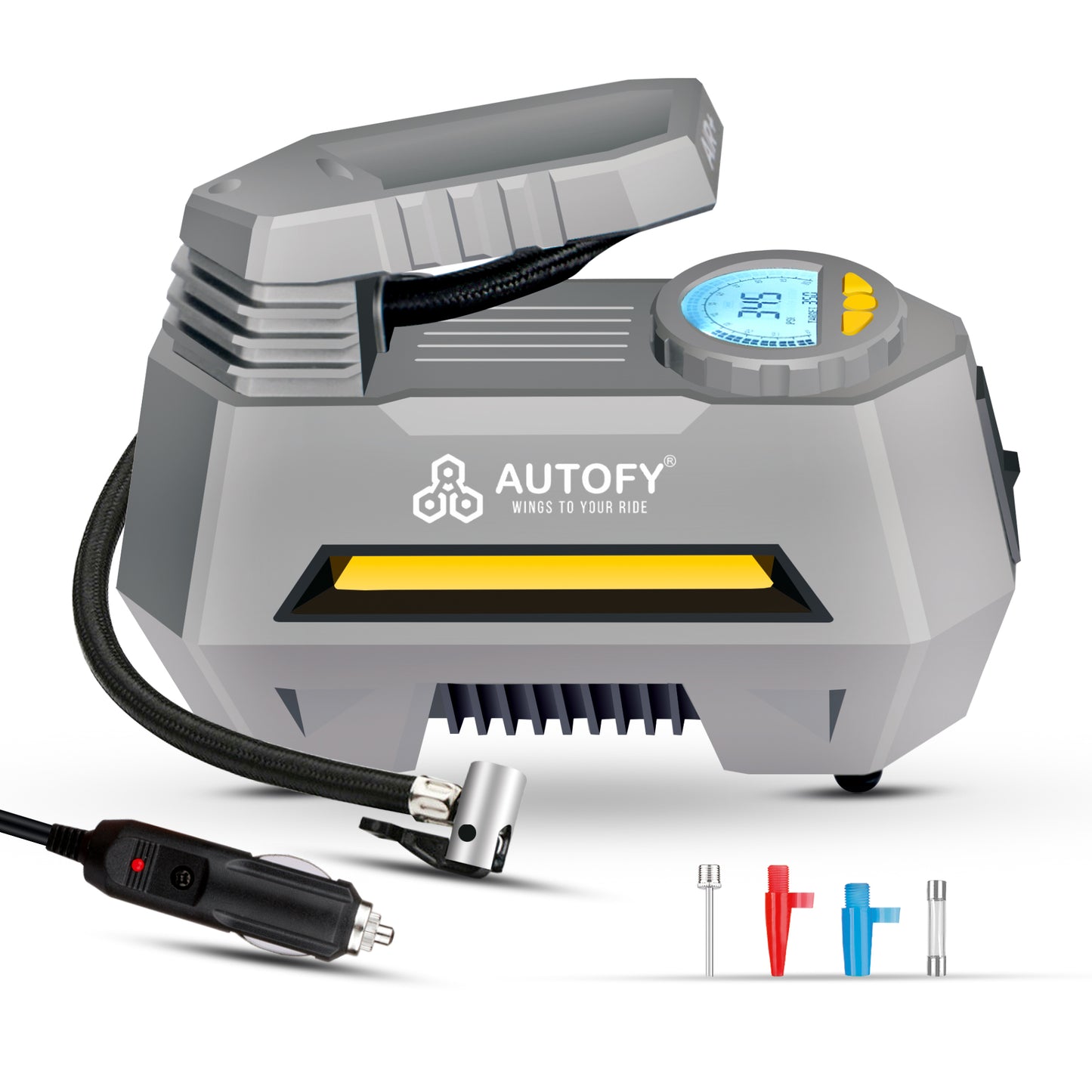 Autofy AIR+ 150PSi Car Tyre Inflator Pump (Digital & Analog Hybrid Display)