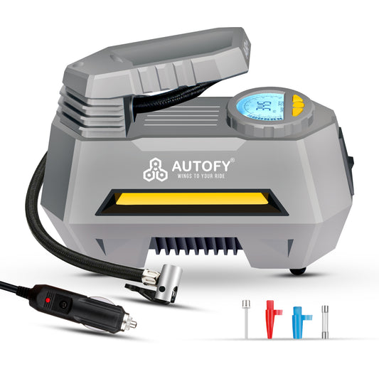Autofy AIR+ 150PSi Car Tyre Inflator Pump (Digital & Analog Hybrid Display)