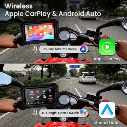 Autofy Motoplay Waterproof 5’ Inch Bike Navigation Carplay Screen - New Quick Detatchable Design