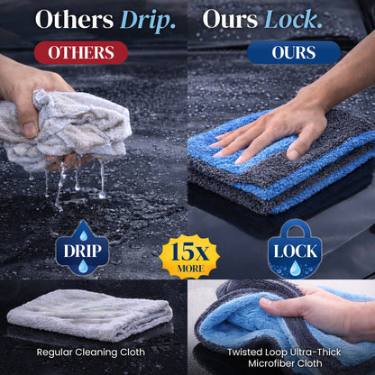 Autofy 1200 GSM Double Sided Twisted Loop Microfiber Towel (40cm * 40cm Multicolour)