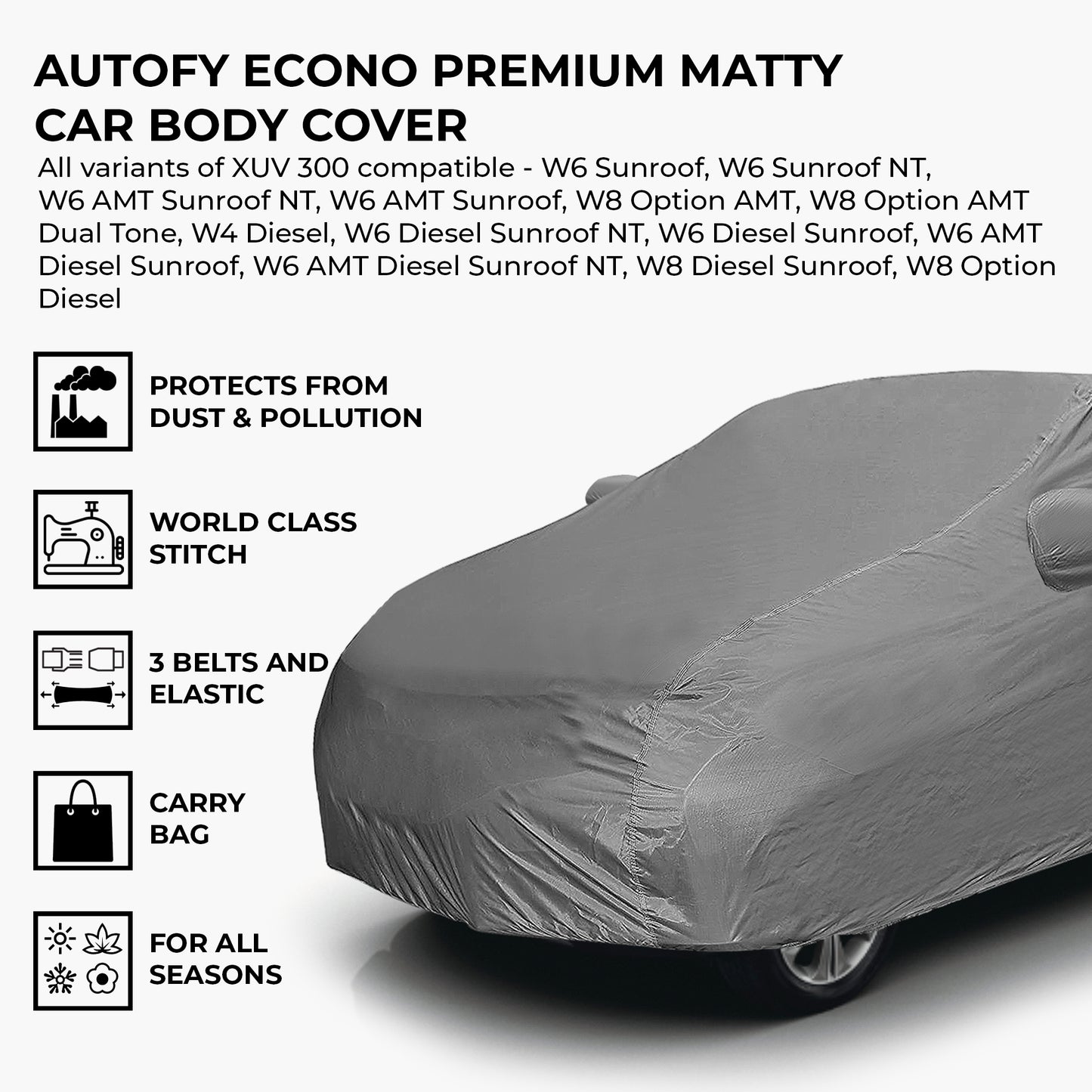 Autofy ECONO Car Body Cover for Mahindra XUV300 [Year 2019 Onwards]