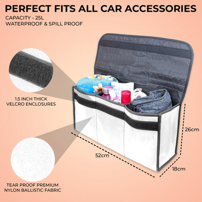 Autofy SPAZE-4 Car Trunk Organizer [Large; White]