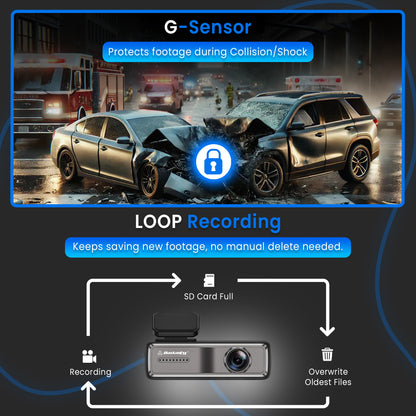 Autofy V12 Car Dash Camera 2K QHD (4MP) Plug & Play with USB & Type-C Fitting & Free Acc Wiring Kit