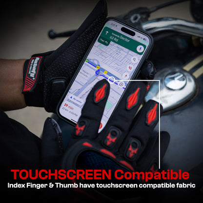 Autofy FANTOM Bike Riding Gloves (Red & Black)