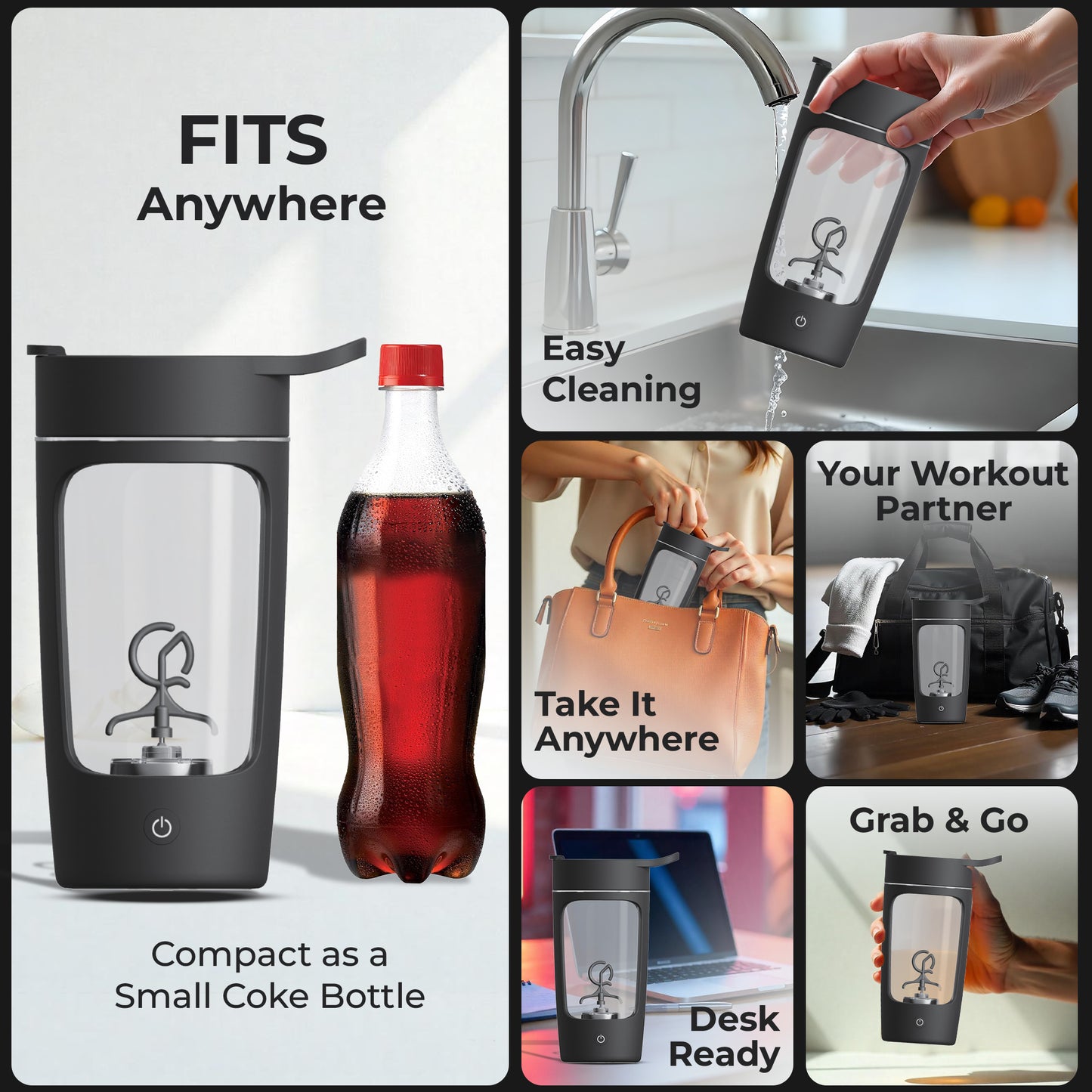 Autofy Electric Shaker for Gym 100% Leakproof Design Rechargeable