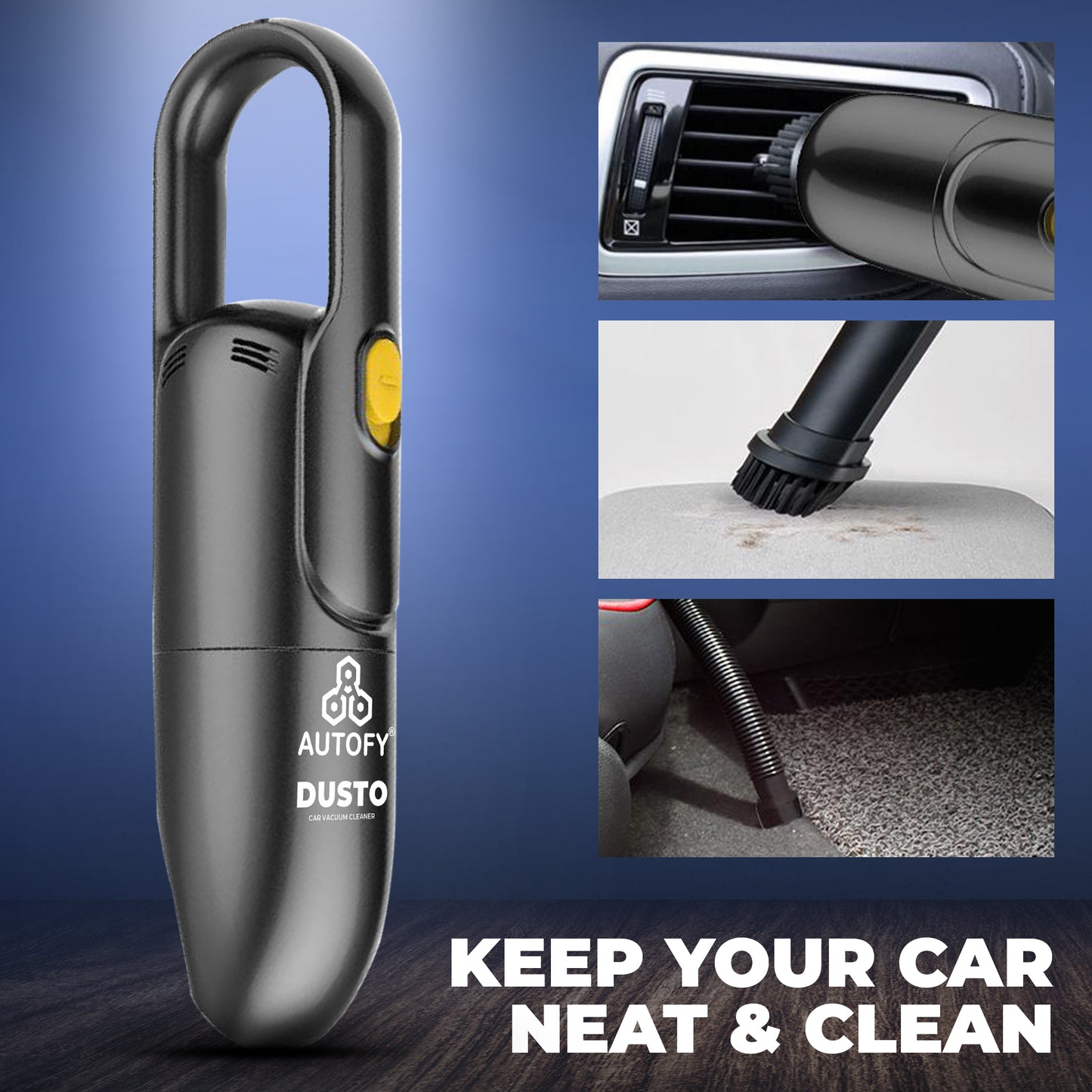 Autofy DUSTO Wet & Dry Car Vacuum Cleaner with Copper Coil Motor