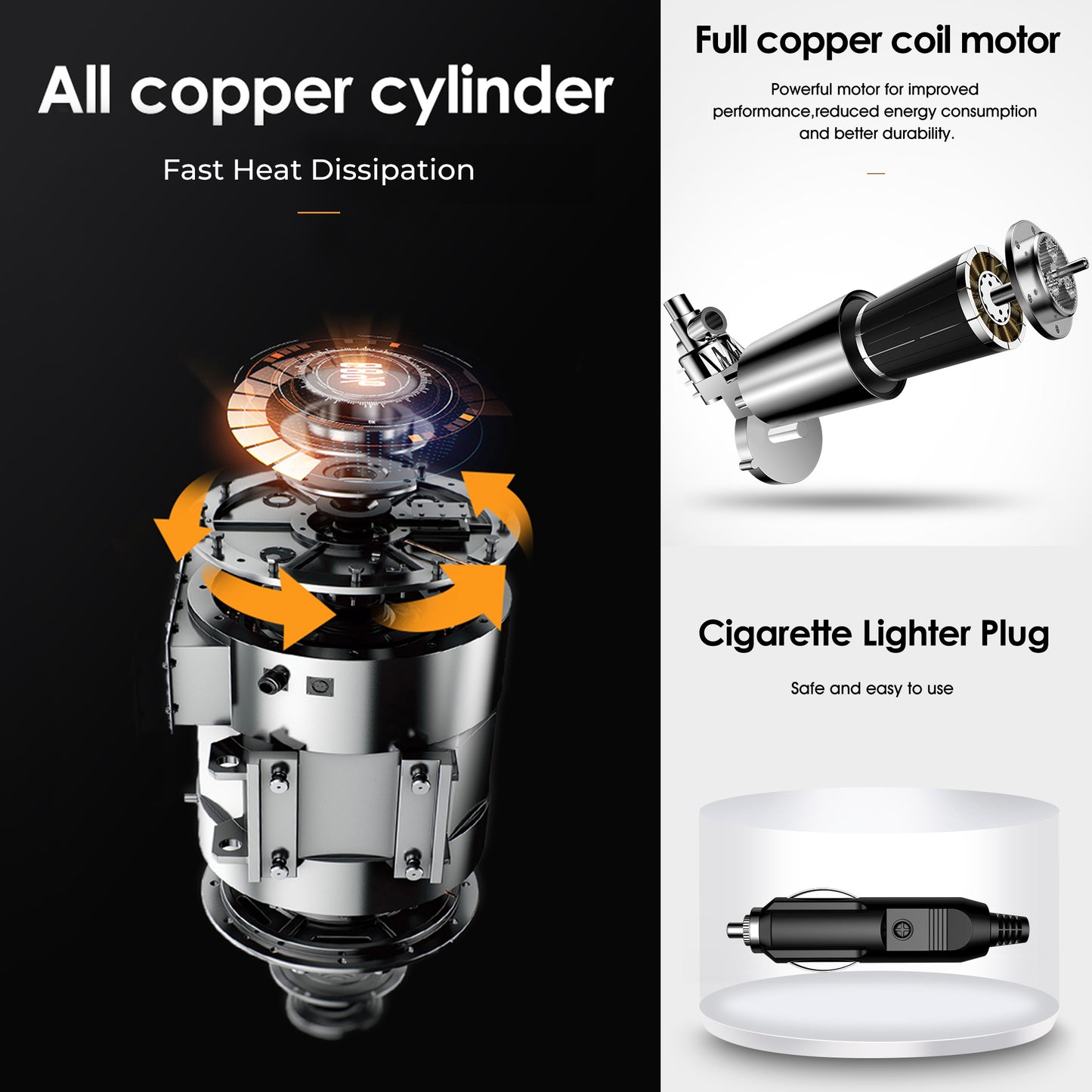 Autofy Sonic AUTO Cut Digital Car Tyre Inflator 150PSi