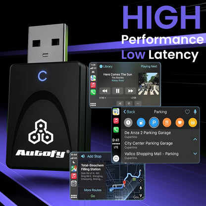 Autofy K1 Wireless Carplay Adapter & Android Auto with USB Type A & Type C Ports