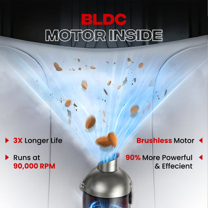 Autofy Storm 3 V2.0 Ultra Powerful - Fully Wireless Car Vacuum Cleaner Air Blower - BLDC Motor - 18000PA 3.5X More Suction Power | Digital Meter for Battery Monitoring, LED Handle Light & Easy-Open Dust Cap