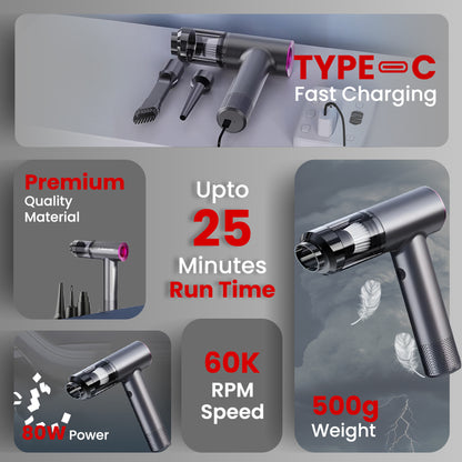 Autofy Storm 1 Wireless Car Vacuum Cleaner Air Blower - 12000PA