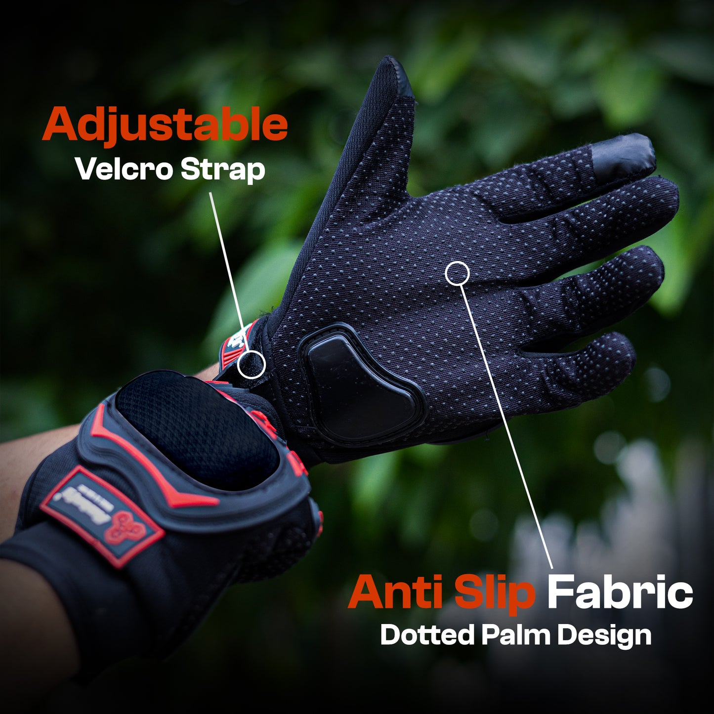 Autofy FANTOM Bike Riding Gloves (Red & Black)