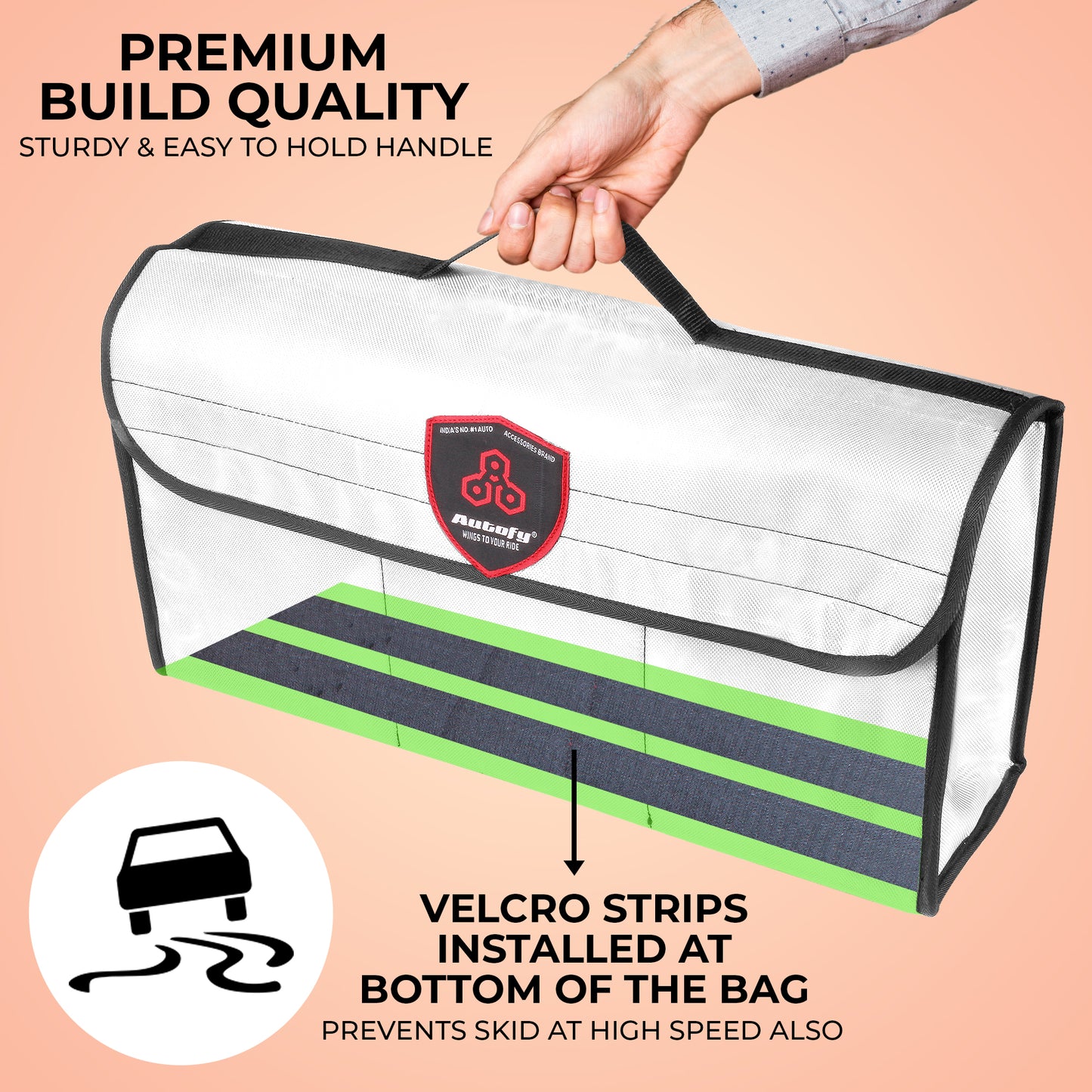 Autofy SPAZE-4 Car Trunk Organizer [Large; White]