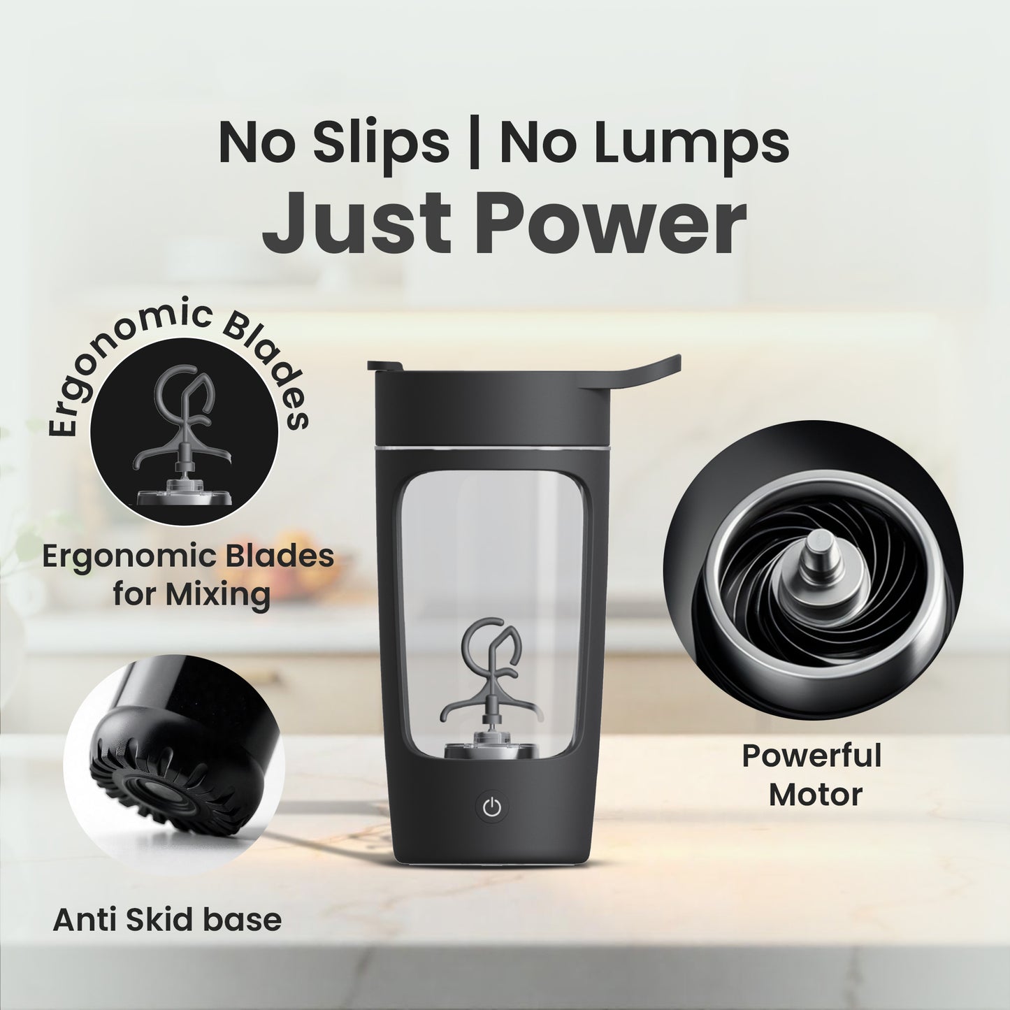 Autofy Electric Shaker for Gym 100% Leakproof Design Rechargeable