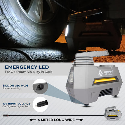 Autofy AIR+ 150PSi Car Tyre Inflator Pump (Digital & Analog Hybrid Display)